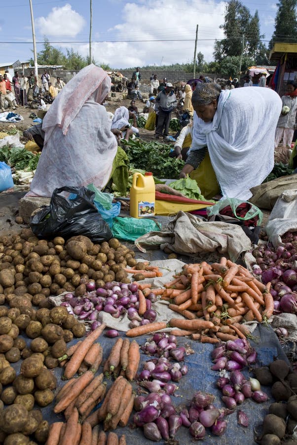 Women in an Ethiopian Market Editorial Stock Photo Image of carrots