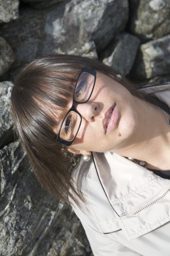 Women with Glasses Outdoors Stock Photo Image of angled, stares 16622058