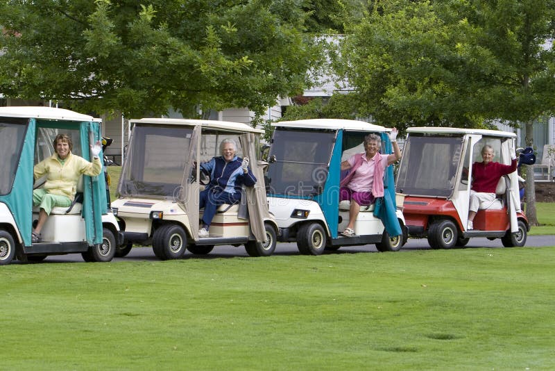 Women In Golf Carts Royalty Free Stock Photo Image 6106995