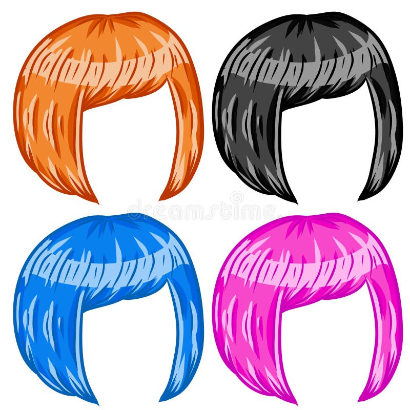 Women Hairstyle. Set of Hair on Head. Mask for App Stock Vector -  Illustration of color, health: 211269736