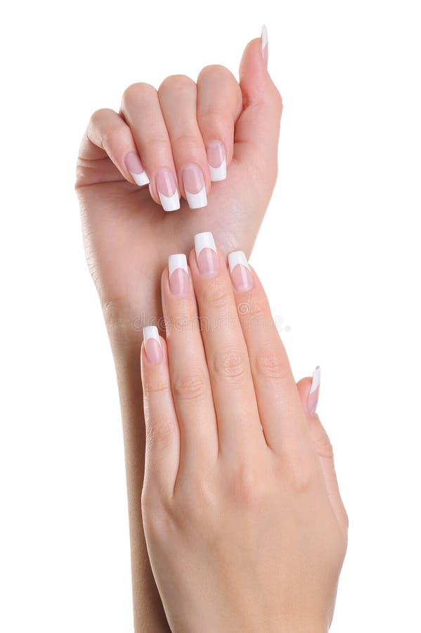 Women hands with france manicure royalty free stock image