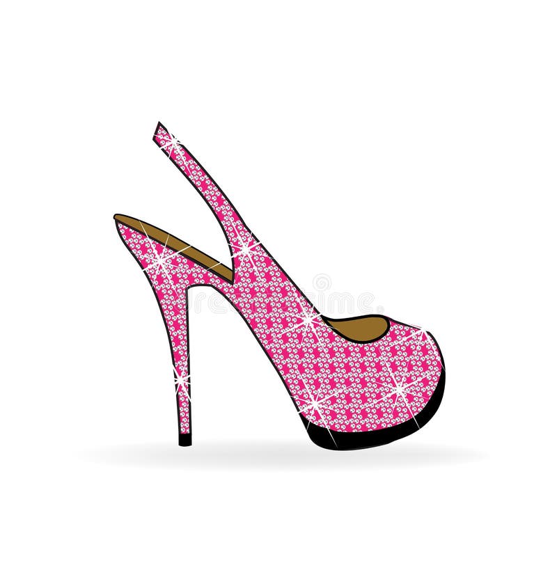 Shoes clipart high heel print shoes illustration bow shoes