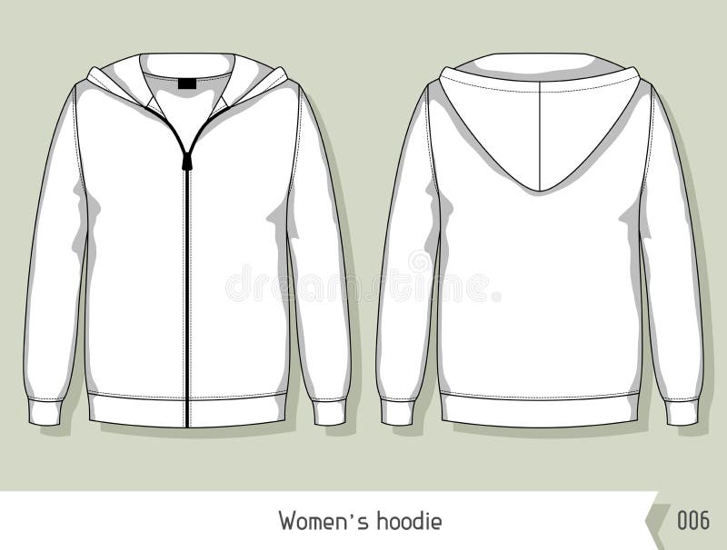 Women Hoodie. Template for Design, Easily Editable by Layers Stock ...