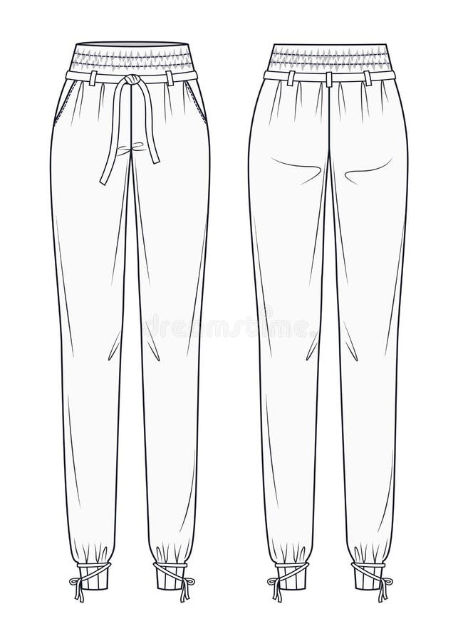 Women Cargo Pockets Jogger Pant Vector Fashion Flat Sketches. Fashion  Technical Illustration Template. Drawcord Detail. Multiple Stitch Detail On  Cuffs And Waistband Royalty Free SVG, Cliparts, Vectors, and Stock  Illustration. Image 167408895.