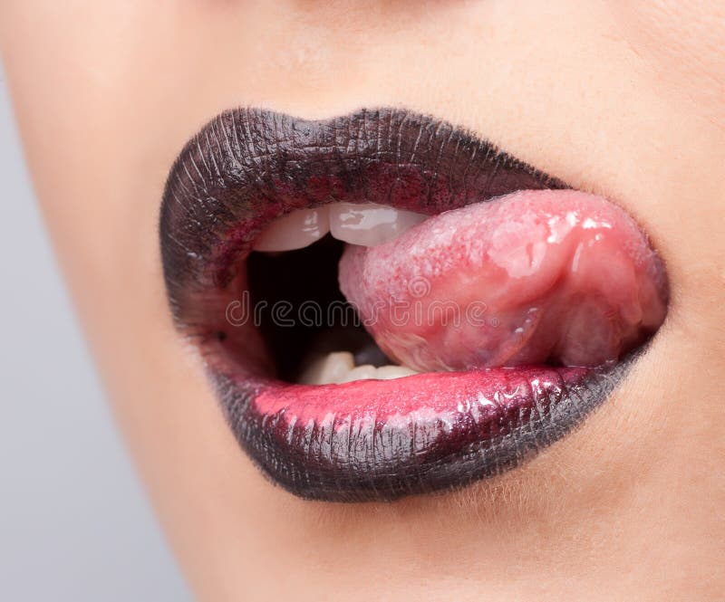 Women lips with creative make up