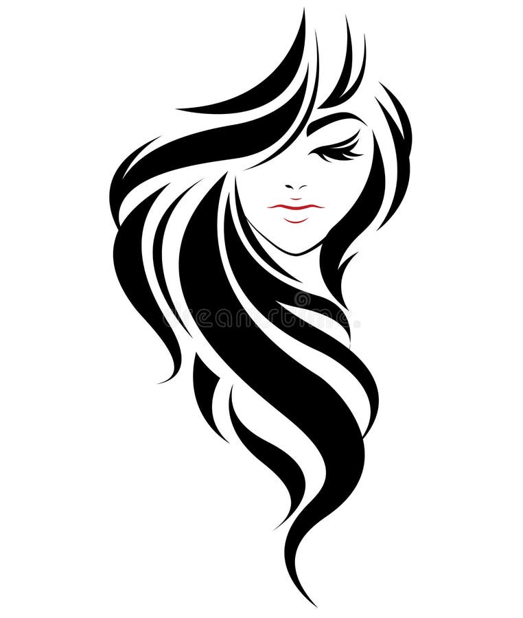 Women Long Hair Style Icon, Logo Women on White Background Stock Vector - Illustration of makeup, head: 122443363 Women Long Hair Style Icon, Logo Women on White Background Stock Vector - Illustration of makeup, head: 122443363