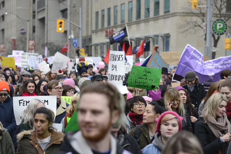Women March in Toronto. editorial stock photo. Image of human - 85038228
