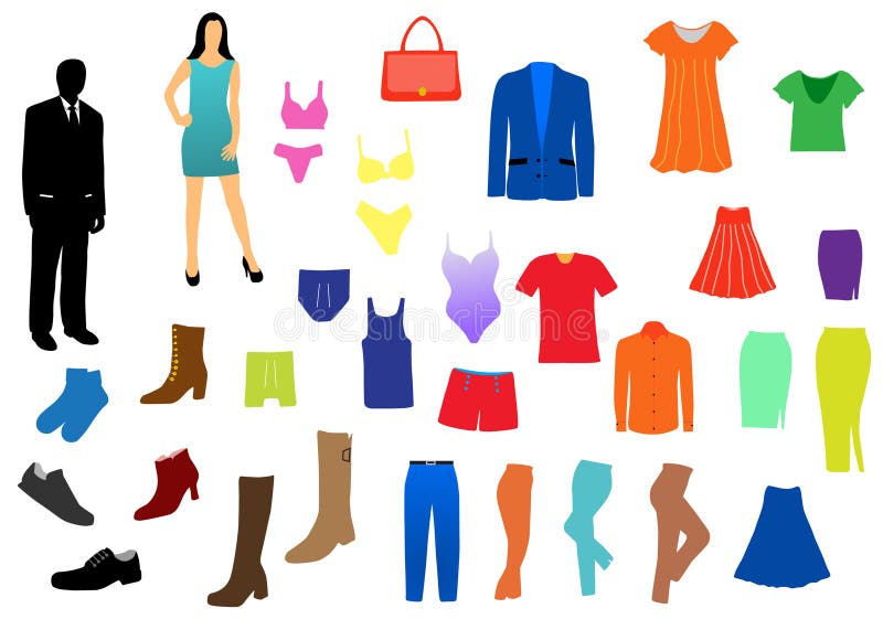 Paper doll with clothes. stock vector. Illustration of paper - 69220369