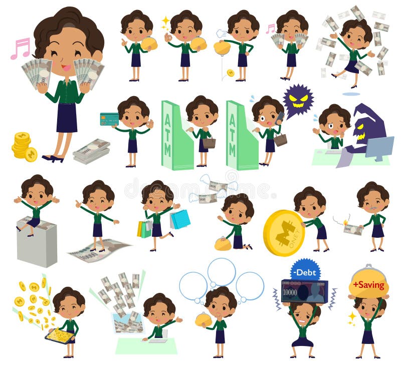 Women_money preto do negócio ilustração do vetor Women_money preto do negócio ilustração do vetor