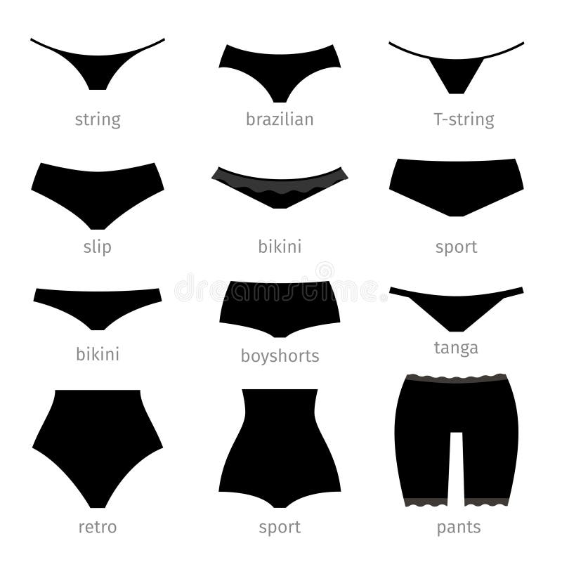 Women panties icons stock vector. Illustration of clothing - 69815379