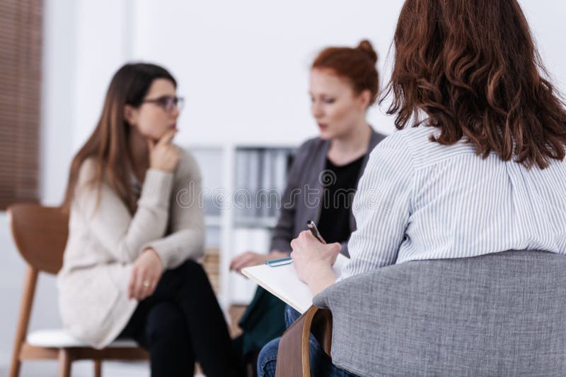 Women at physical therapy stock photo
