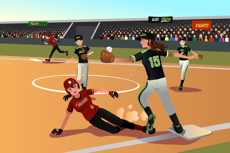 Softball Girl Cartoon Stock Illustrations 181 Softball Girl Cartoon