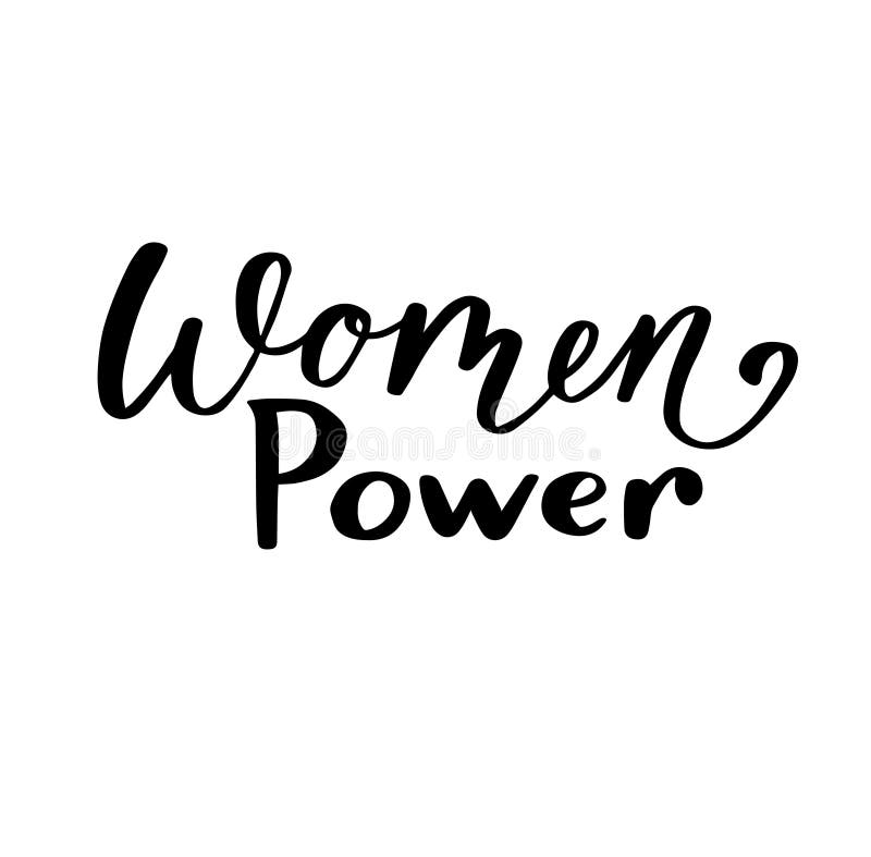 Women Power Hand Lettering Vector Poster, Print, Typography File. Stock ...