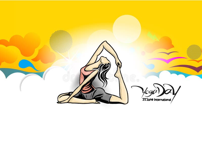 Free Vector | International day of yoga drawing design