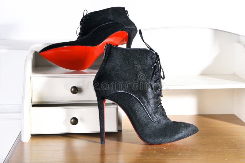 Brides red sole high heels stock image. Image of woman - 30398699