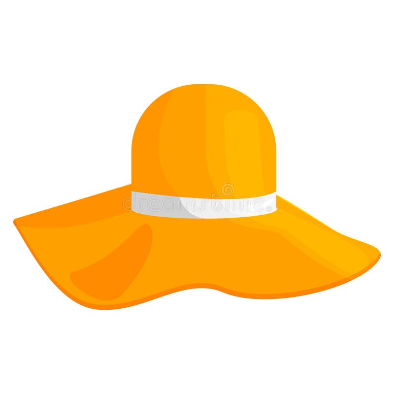 Women S Beach Hat in Yellow. Vector Illustration in Cartoon Style ...