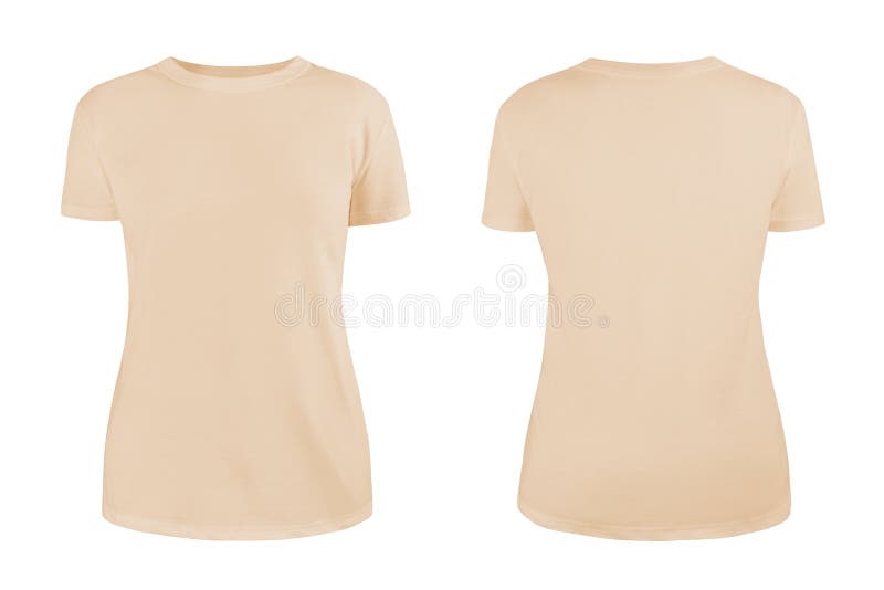 Beige T Shirt Template Front And Back