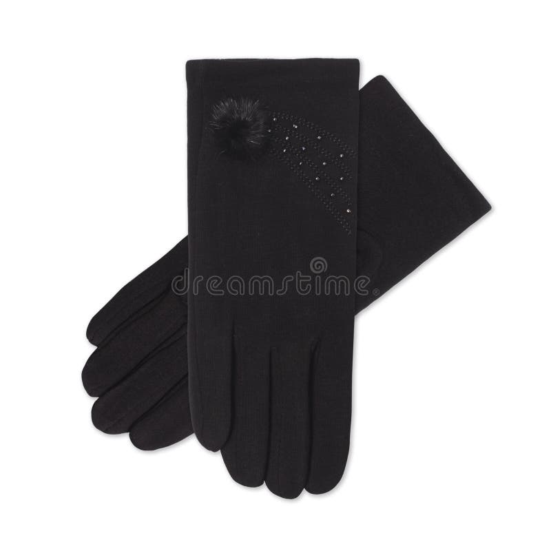 Women`s Black Gloves Isolated on White Stock Photo Image of style