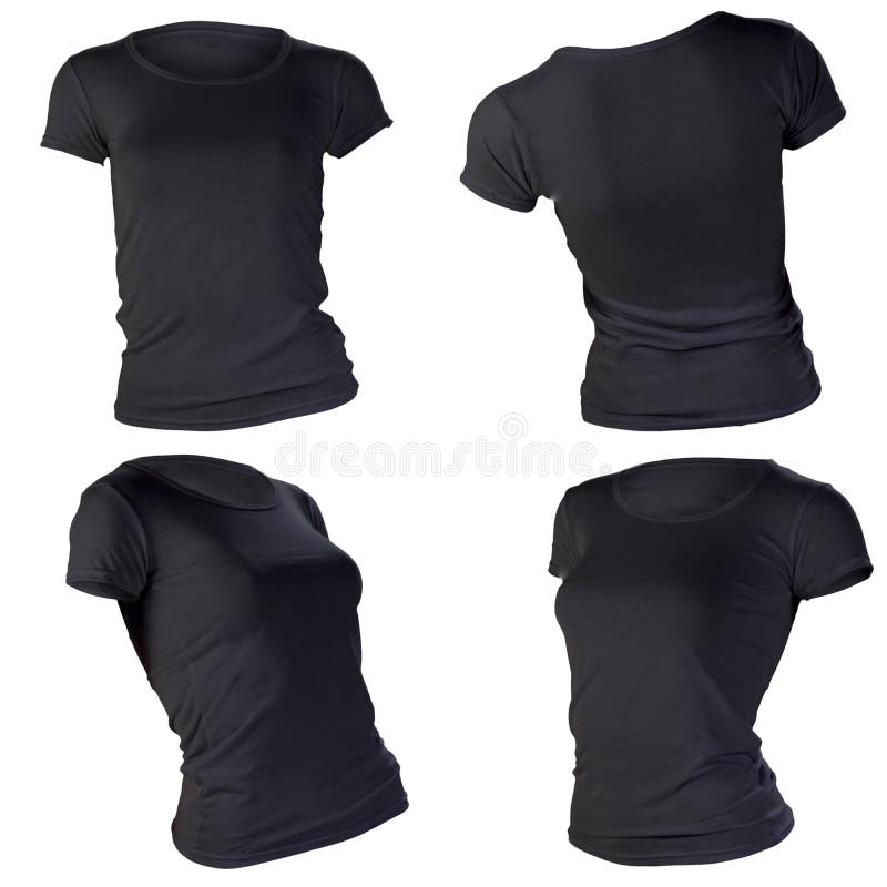 Women's Blank Black Tshirt Template Stock Photo Image 36156646