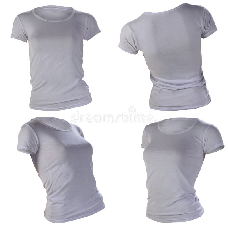 Download Women S Blank Grey T-shirt Template Stock Photo - Image of grey, clothes: 36156602