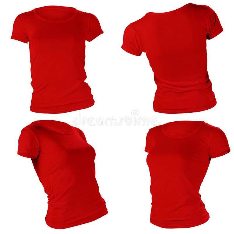 Download Women's Blank Red T-shirt Template Stock Photo - Image ...