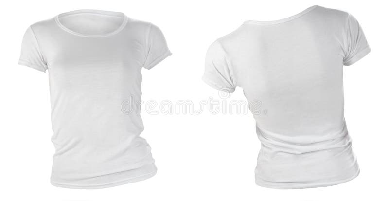 Download Women's Blank White T-shirt Template Stock Photos - Image ...