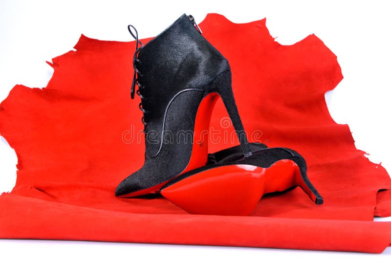 Premium Photo  Women's beige shoes with red soles isolated on a white  background. top view. 3d rendering illustration.