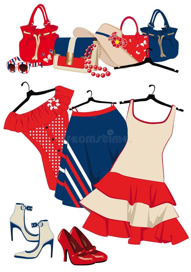 Women S Clothing and Accessories Stock Vector Illustration of style