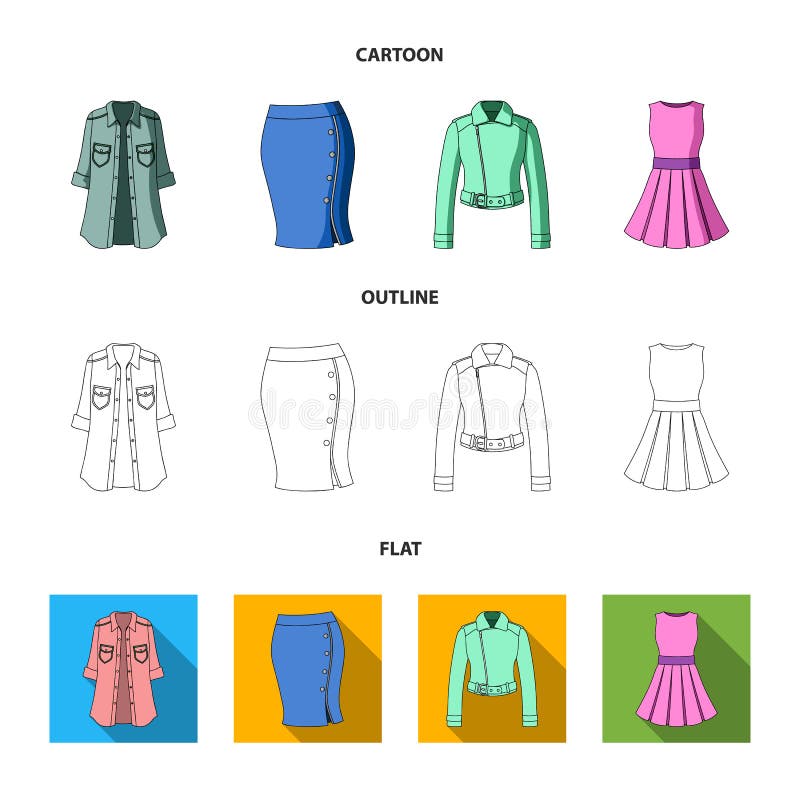 Women`s Clothing Cartoon,outline,flat Icons in Set Collection for ...