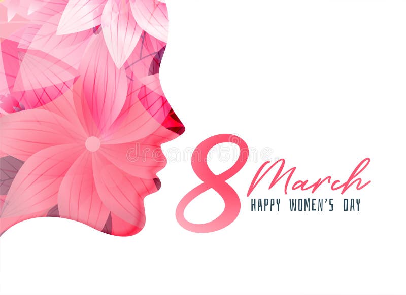 Women`s day poster with girl face made with flower royalty free illustration Women`s day poster with girl face made with flower royalty free illustration
