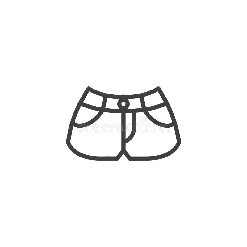 Shorts Line Icon, Summer Concept, Men Bermuda Shorts Sign On White ...