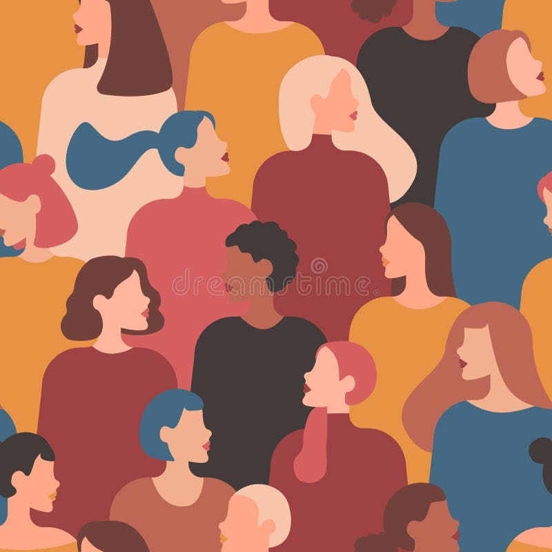 Women S Diverse Faces of Different Ethnicities. Stock Vector