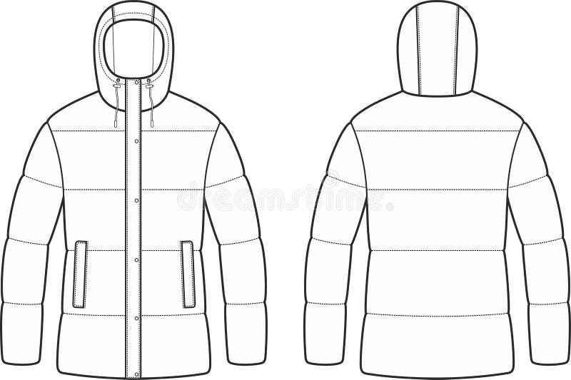 Women`s down jacket stock vector. Illustration of button - 265358150