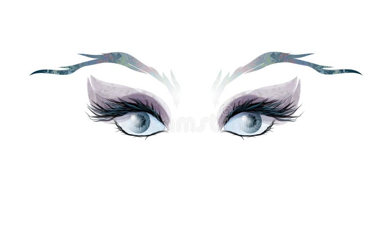 Girl Eyes, Eyes on a White Background. a Glance, a Wink Stock Vector -  Illustration of black, eyesight: 157013383