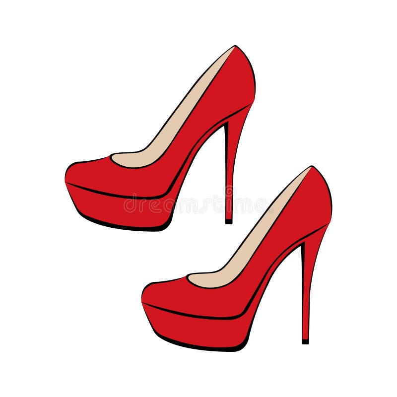Red stiletto, sketch stock vector. Illustration of beautiful - 14467116