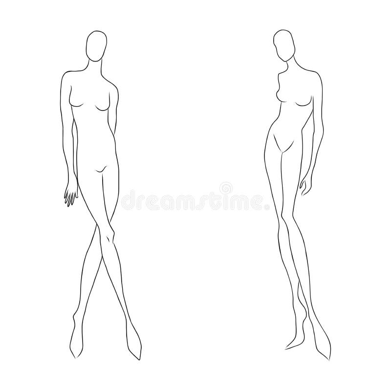 Women`s Figure Sketch. Different Poses. Template for Drawing for Designers of Clothes Nd Constructors Stock Vector - Illustration of base, front: 122060323 Women`S Figure Sketch. Different Poses. Template For Drawing For Designers Of Clothes Nd Constructors Stock Vector - Illustration Of Base, Front: 122060323