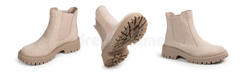 Women\'s half-boots on a white background. Stylish demi-season women\'s shoes