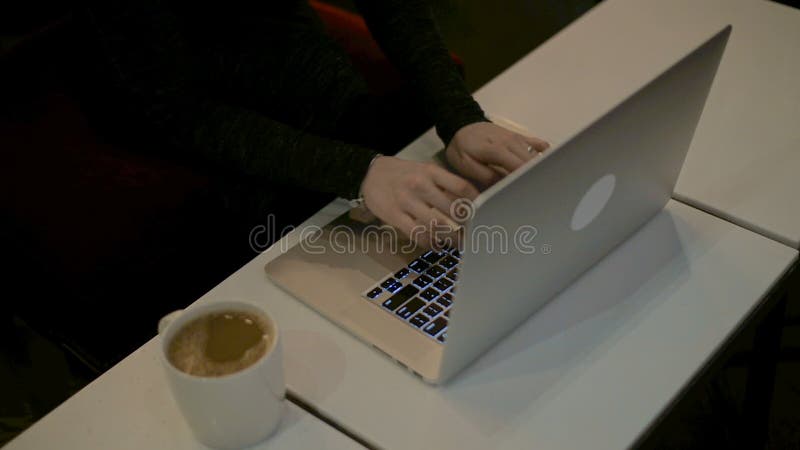 Women`s hands typing on computer keyboard HD
