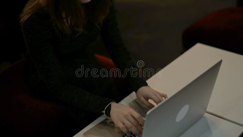 Women`s hands typing on computer keyboard HD