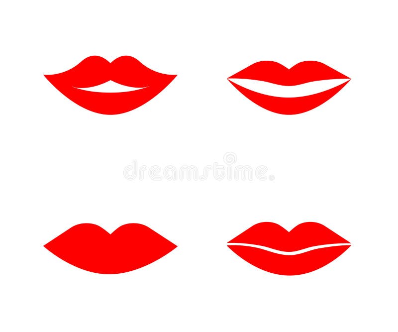 Lipstick Kiss Woman Red Lips Print Female Mouth Makeup Silhouettes