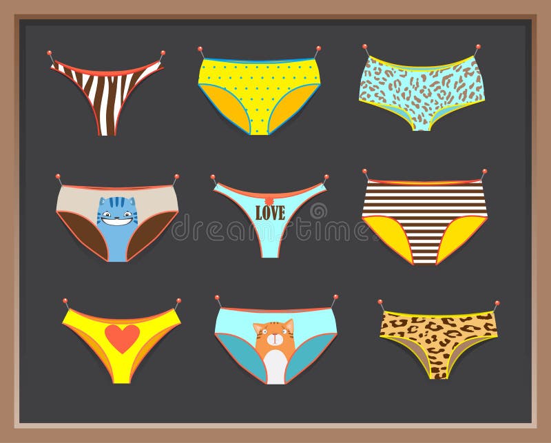 Types of Panties , Women Underwear. Lingerie Stock Illustration -  Illustration of isolated, female: 177691372