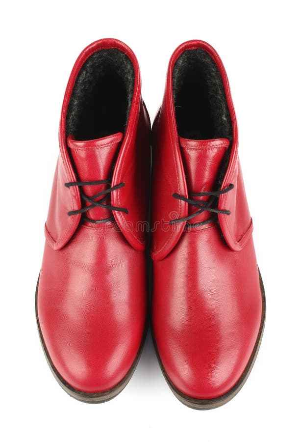 Women S Red Boots with Laces Stock Photo Image of travel, isolated