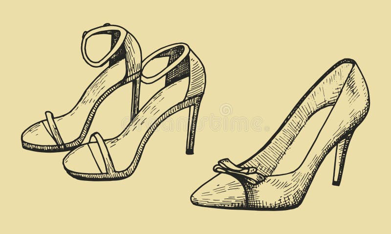 Black And Red High Heeled Shoe Icons. Simple Drawing Of Stiletto Heels,  Shopping And Fashion Vector Illustration. Royalty Free SVG, Cliparts,  Vectors, and Stock Illustration. Image 114514502.