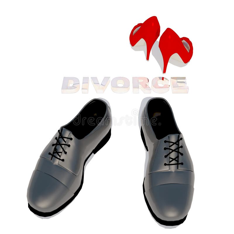 Women's shoes and men's shoe, symbol divorce. royalty free stock photo Women's shoes and men's shoe, symbol divorce. royalty free stock photo
