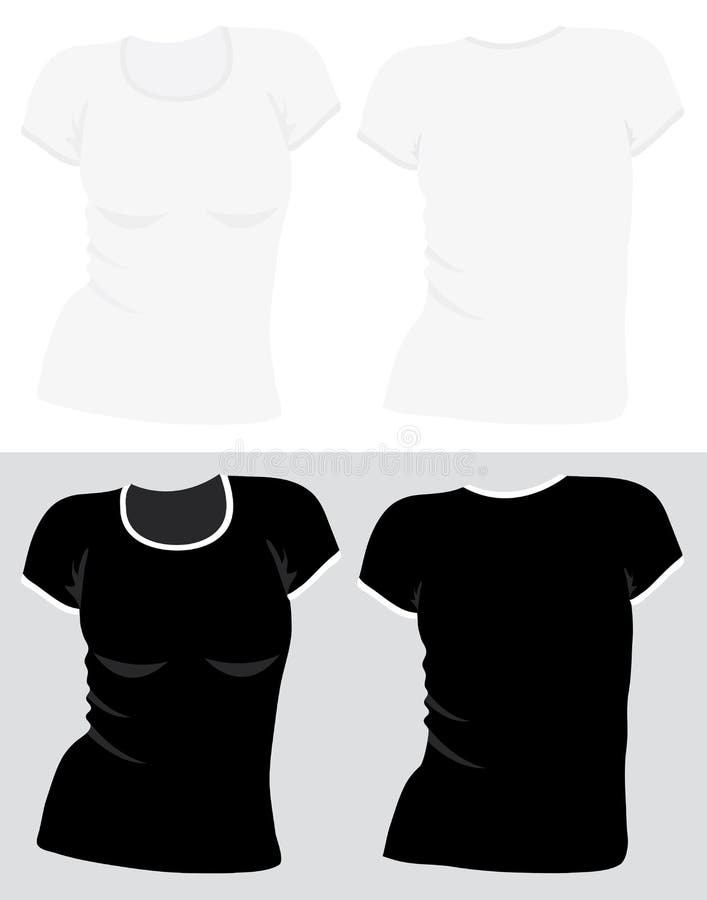 Download Women's T-shirt Template, Vector Stock Vector ...