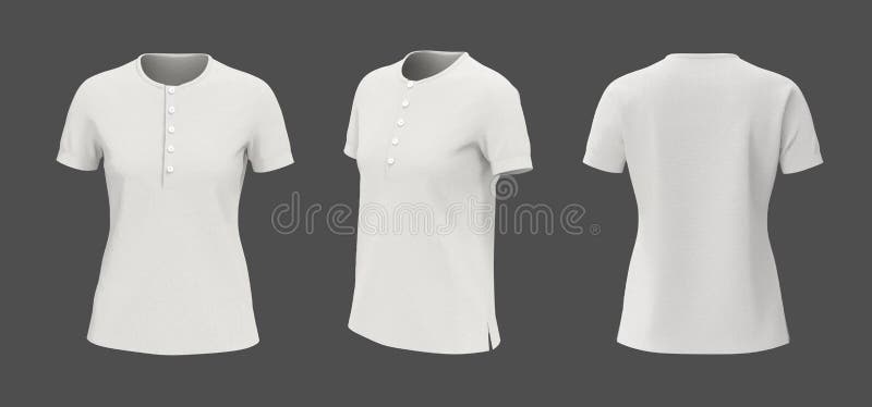 Women's V-neck T-shirt Mockup, Front, Side And Back Views ...