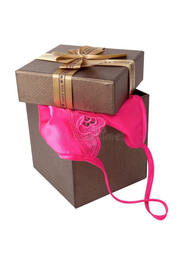 Women Underwear with Gift Box on White Stock Photo Image of seduction