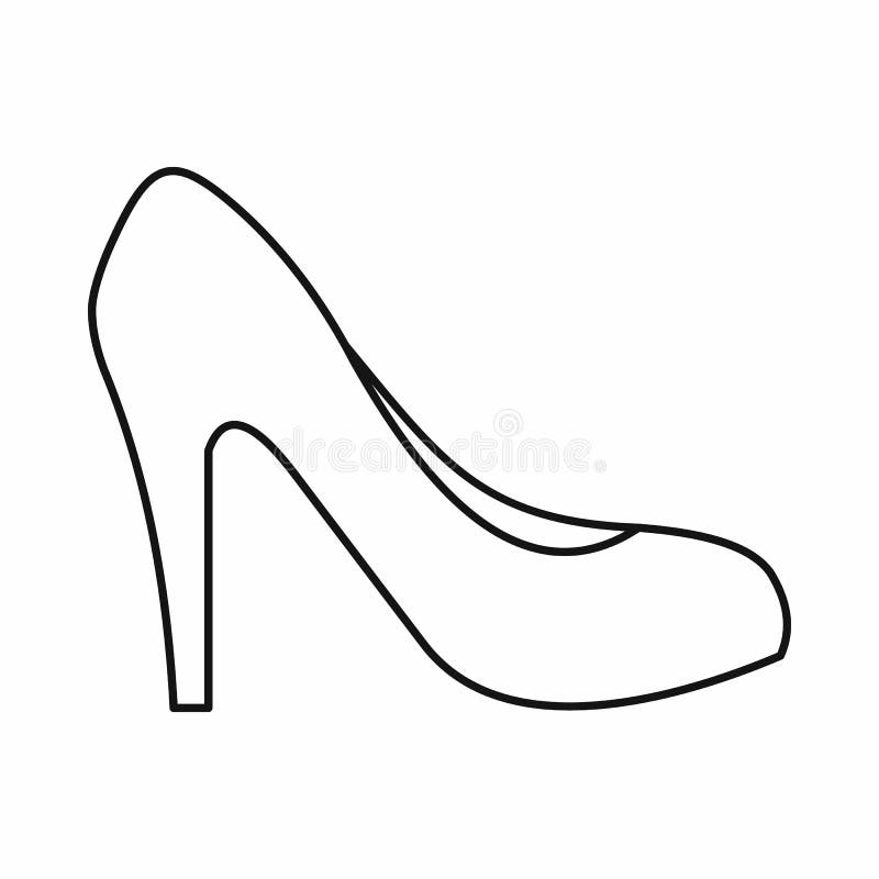 Women Shoe with Heels Icon, Outline Style Stock Vector - Illustration ...