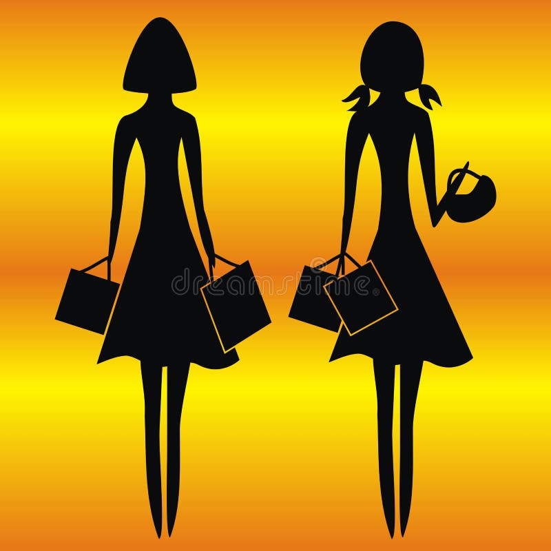 Shopping group silhouette stock vector. Illustration of isolated - 3567589