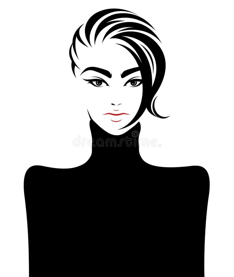 Women Short Hair Style Icon, Logo Women on White Background Stock Vector -  Illustration of stylish, girl: 121554281